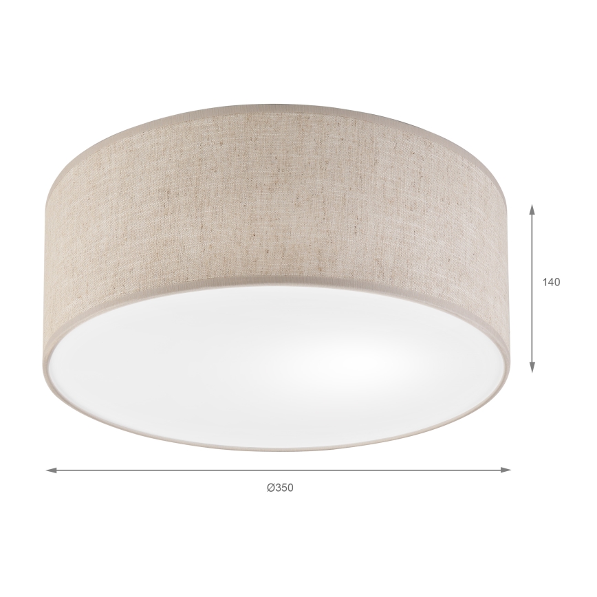 Plafonnier SIRJA 1xE27/15W/230V Ø 35 cm beige
