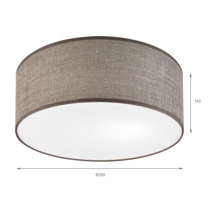 Plafonnier SIRJA 1xE27/15W/230V Ø 35 cm marron