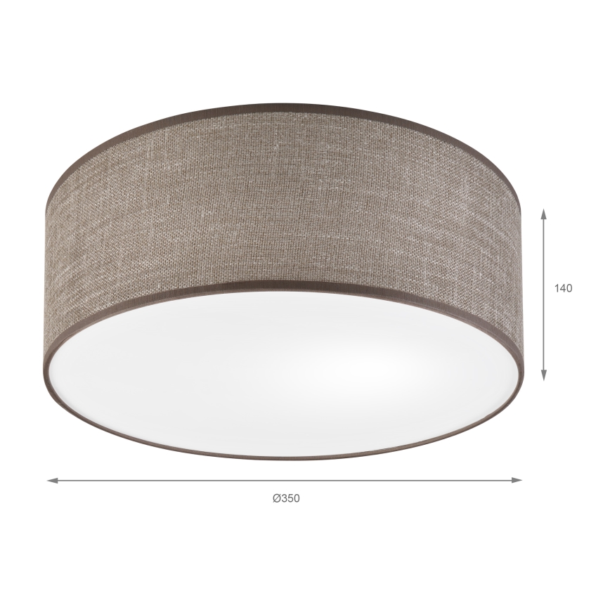 Plafonnier SIRJA 1xE27/15W/230V Ø 35 cm marron