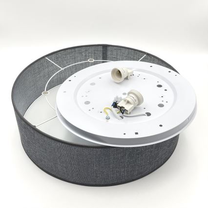 Plafonnier SIRJA 2xE27/15W/230V Ø 45 cm gris