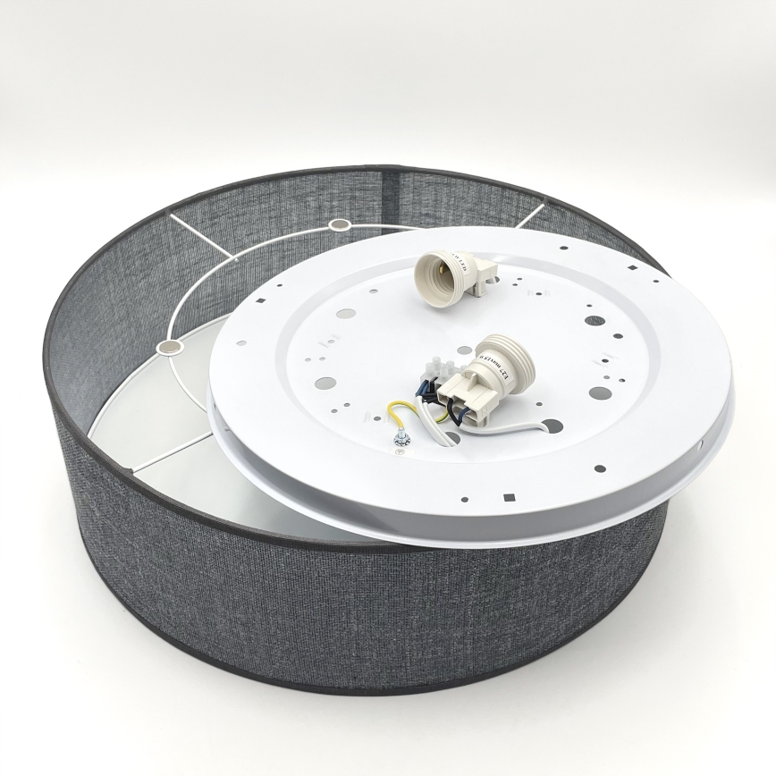 Plafonnier SIRJA 2xE27/15W/230V Ø 45 cm gris