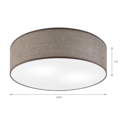 Plafonnier SIRJA 2xE27/15W/230V Ø 45 cm, marron