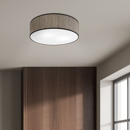 Plafonnier SIRJA 2xE27/15W/230V Ø 45 cm marron