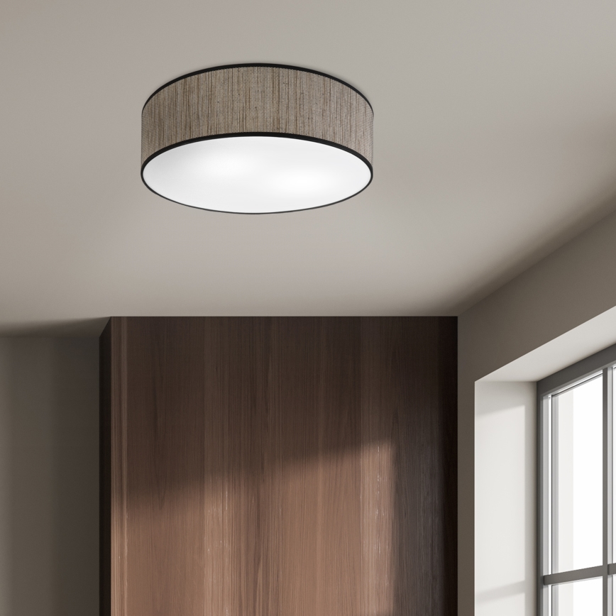 Plafonnier SIRJA 2xE27/15W/230V Ø 45 cm marron