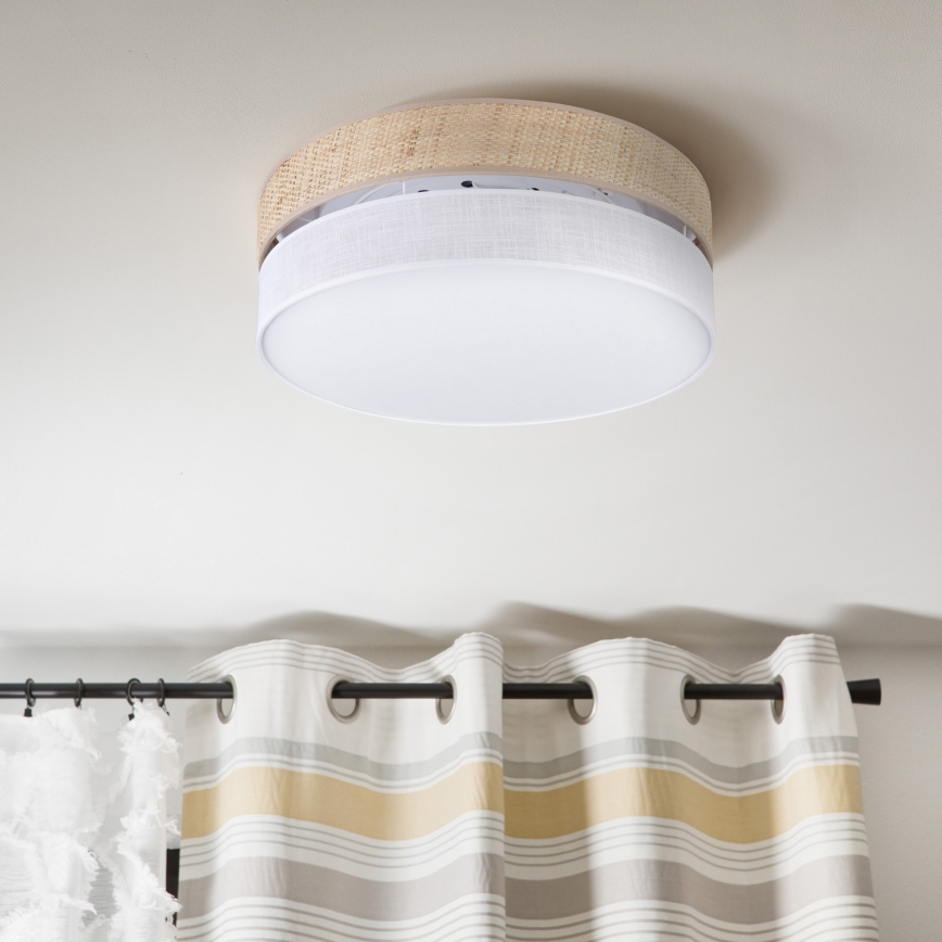 Plafonnier SIRJA BOHO 2xE27/15W/230V, Ø 45 cm, beige/blanc