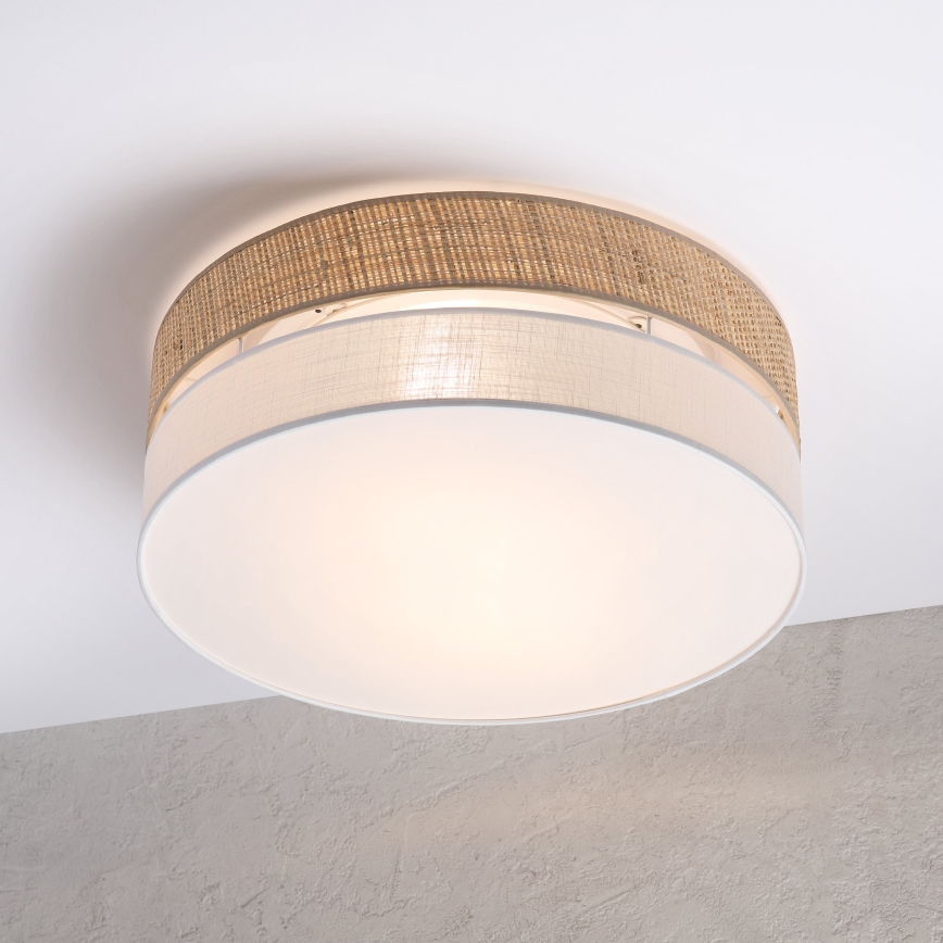 Plafonnier SIRJA BOHO 2xE27/15W/230V, Ø 45 cm, beige/blanc