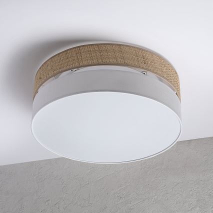 Plafonnier SIRJA BOHO 2xE27/15W/230V, Ø 45 cm, beige/blanc