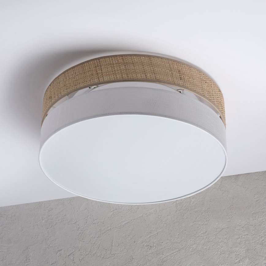 Plafonnier SIRJA BOHO 2xE27/15W/230V, Ø 45 cm, beige/blanc