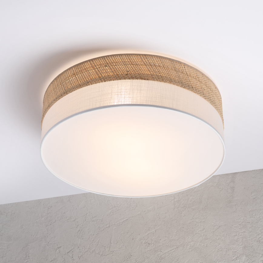 Plafonnier SIRJA BOHO 2xE27/15W/230V Ø 45 cm beige/blanc