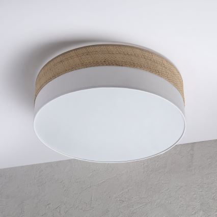 Plafonnier SIRJA BOHO 2xE27/15W/230V Ø 45 cm beige/blanc
