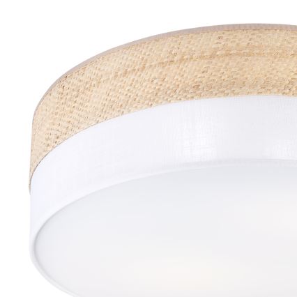 Plafonnier SIRJA BOHO 2xE27/15W/230V Ø 45 cm beige/blanc