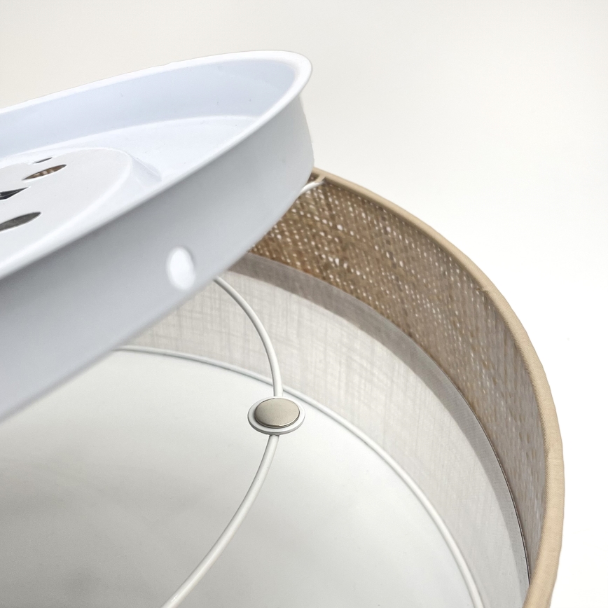 Plafonnier SIRJA BOHO 2xE27/15W/230V Ø 45 cm beige/blanc