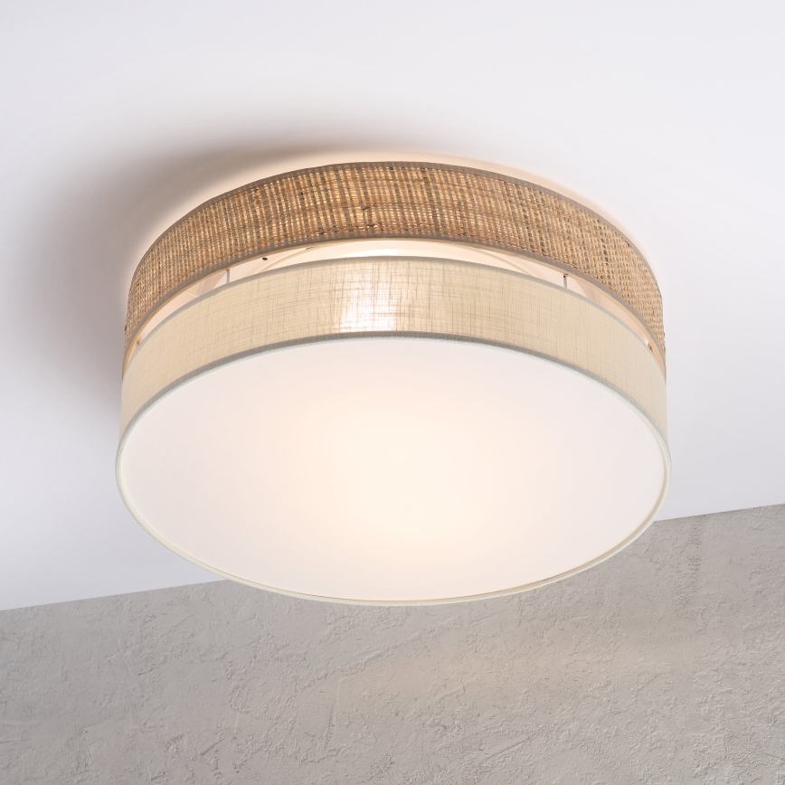 Plafonnier SIRJA BOHO 2xE27/15W/230V Ø 45 cm beige/crème