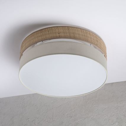 Plafonnier SIRJA BOHO 2xE27/15W/230V Ø 45 cm beige/crème
