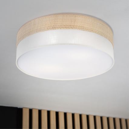 Plafonnier SIRJA BOHO 2xE27/15W/230V Ø45 cm beige/crème