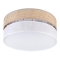 Plafonnier SIRJA DOUBLE BOHO 2xE14/15W/230V Ø 35 cm beige/blanc
