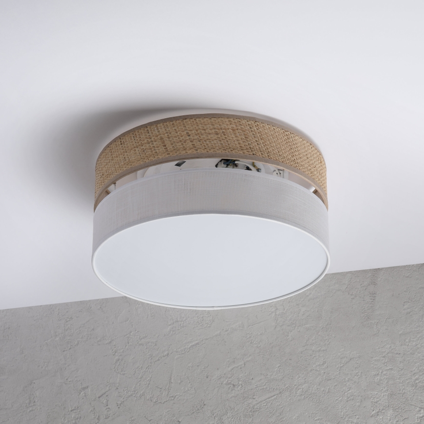 Plafonnier SIRJA DOUBLE BOHO 2xE14/15W/230V Ø 35 cm beige/blanc