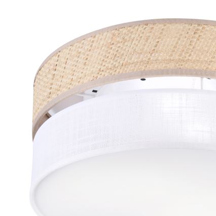 Plafonnier SIRJA DOUBLE BOHO 2xE14/15W/230V Ø 35 cm beige/blanc