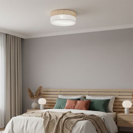 Plafonnier SIRJA DOUBLE BOHO 2xE14/15W/230V Ø 35 cm beige/blanc