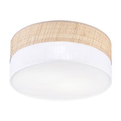 Plafonnier SIRJA DOUBLE BOHO 2xE14/15W/230V Ø 35 cm beige/blanc