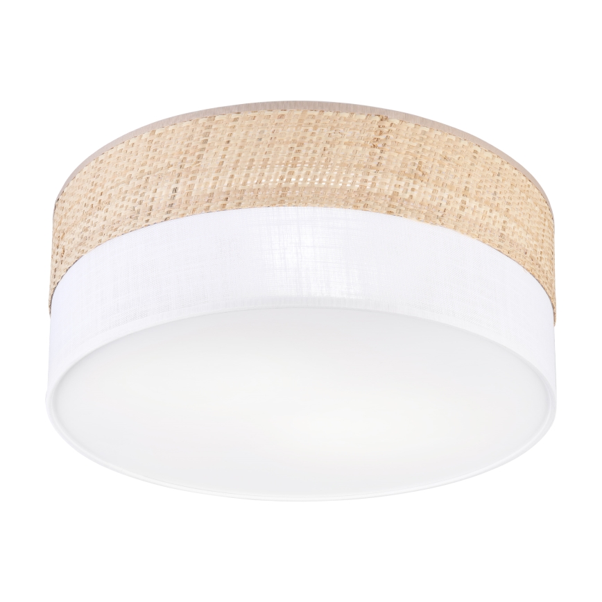 Plafonnier SIRJA DOUBLE BOHO 2xE14/15W/230V Ø 35 cm beige/blanc
