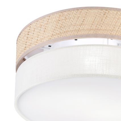 Plafonnier SIRJA DOUBLE BOHO 2xE14/15W/230V Ø 35 cm beige/crème