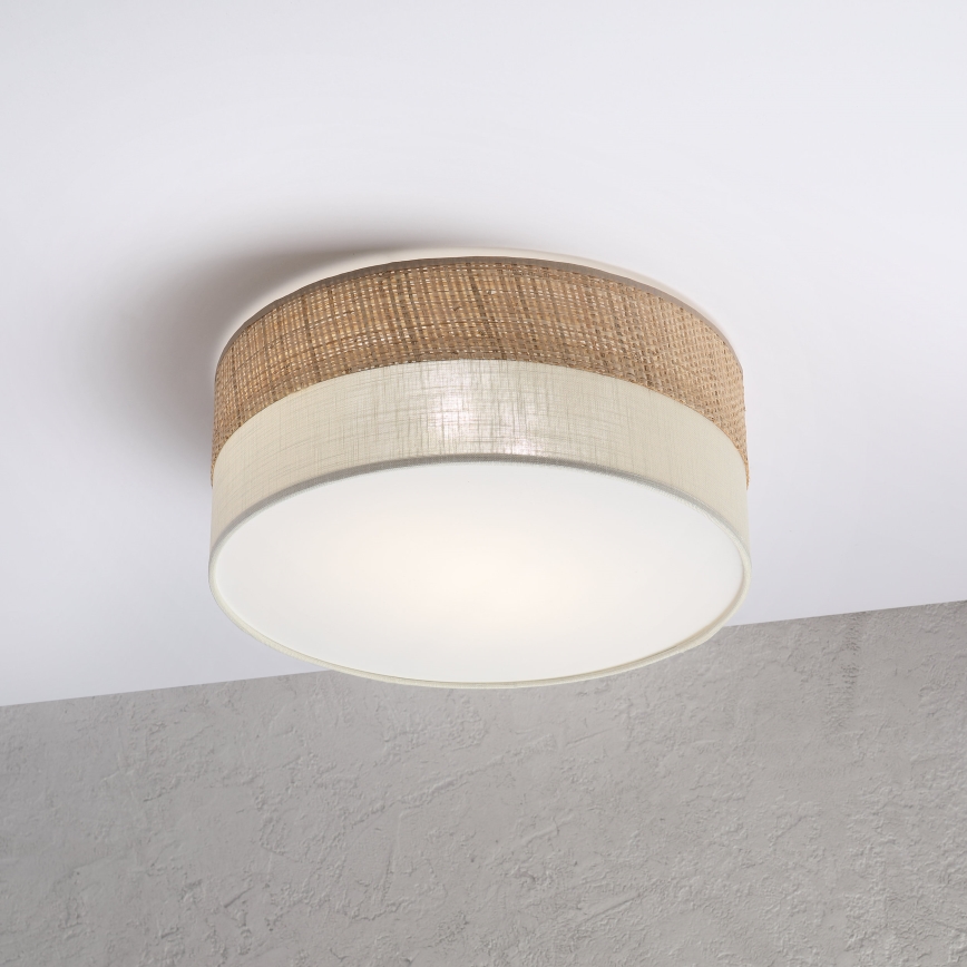 Plafonnier SIRJA DOUBLE BOHO 2xE14/15W/230V Ø 35 cm beige/crème
