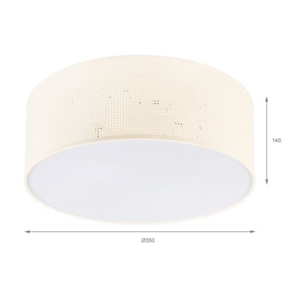 Plafonnier SIRJA PLISADO 2xE27/15W/230V Ø 35 cm crème