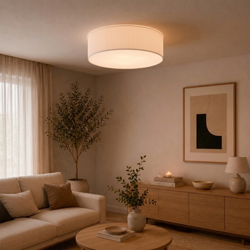 Plafonnier SIRJA PLISADO 4xE27/15W/230V Ø 45 cm blanc
