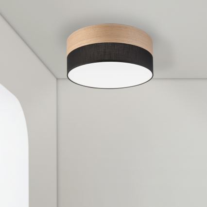 Plafonnier SIRJA WOOD LED/20W/230V d. 35 cm noir/chêne
