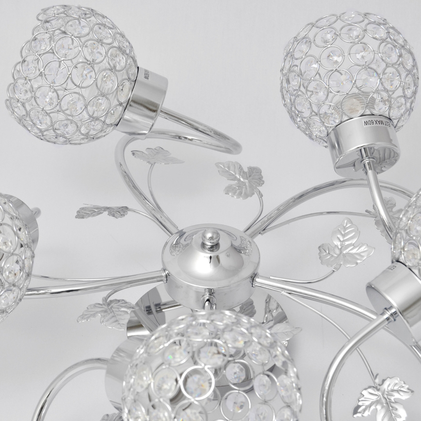 Plafonnier SOPHIA 5xE27/15W/230V chrome brillant/transparent