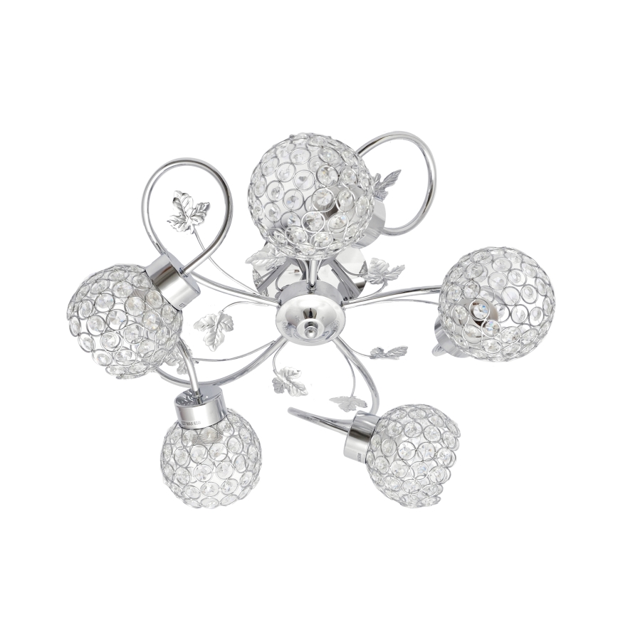 Plafonnier SOPHIA 5xE27/15W/230V chrome brillant/transparent