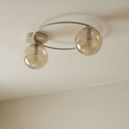 Plafonnier SOPRA 2xE14/10W/230V beige/beige fumé