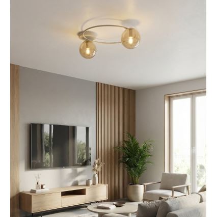 Plafonnier SOPRA 2xE14/10W/230V beige/beige fumé