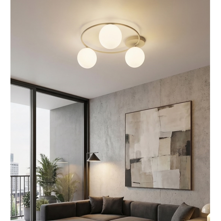 Plafonnier SOPRA 3xE14/10W/230V beige/blanc