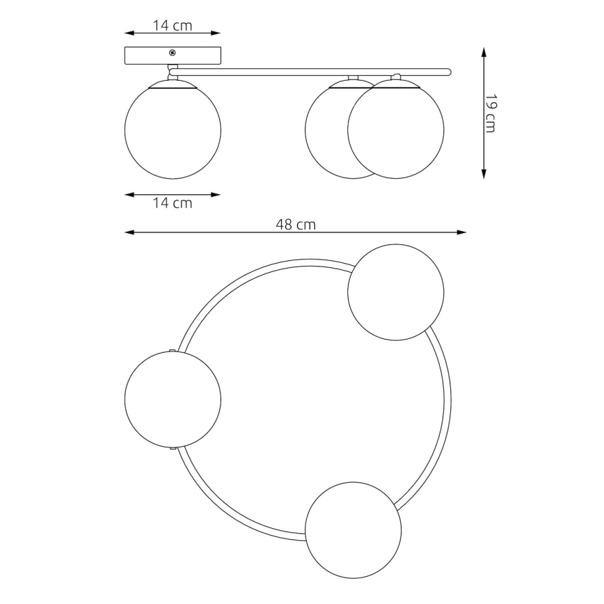 Plafonnier SOPRA 3xE14/10W/230V beige/blanc