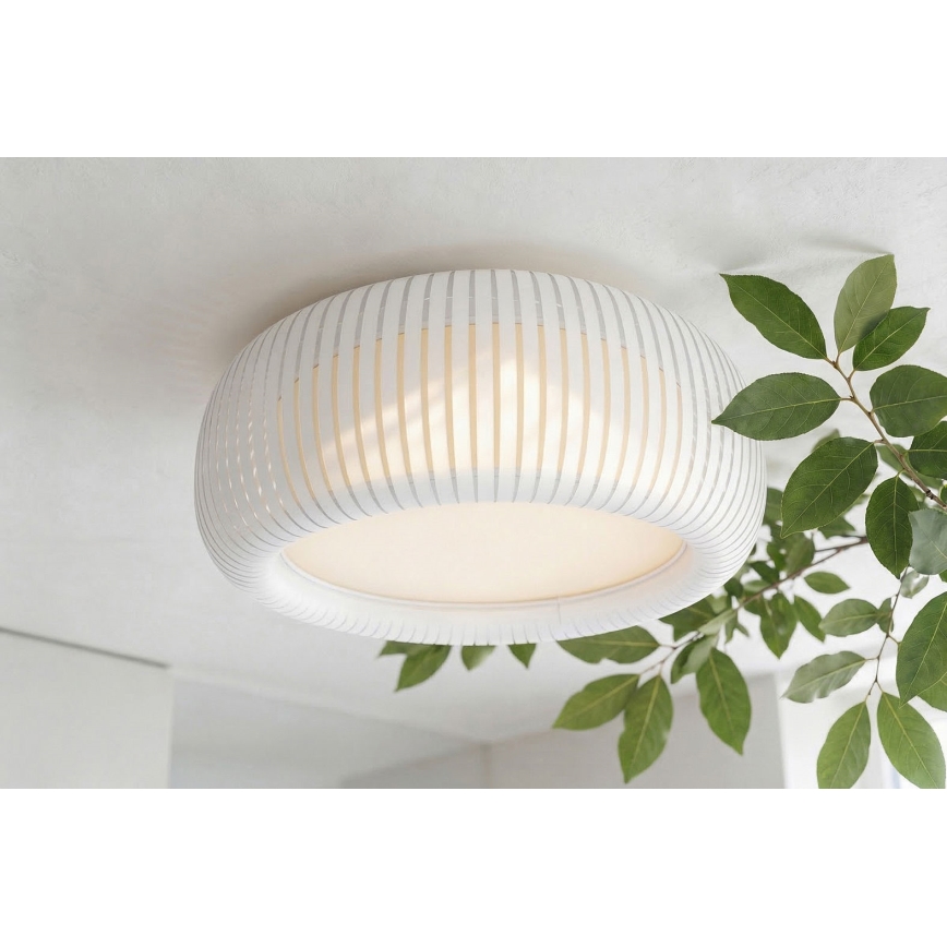 Plafonnier STRIPES 2xE27/40W/230V Ø 55 cm blanc/crème