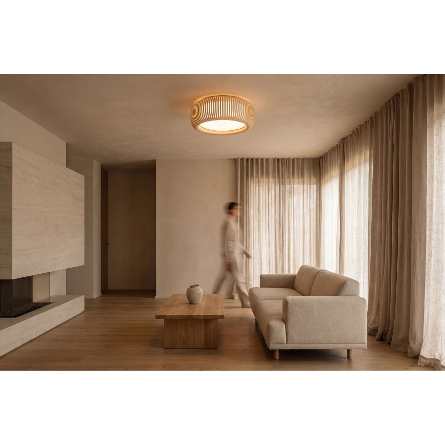 Plafonnier STRIPES 2xE27/40W/230V Ø 55 cm crème/blanc