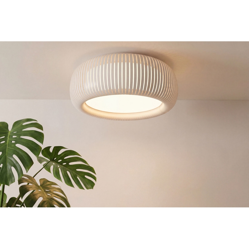 Plafonnier STRIPES 2xE27/40W/230V Ø 55 cm crème/blanc