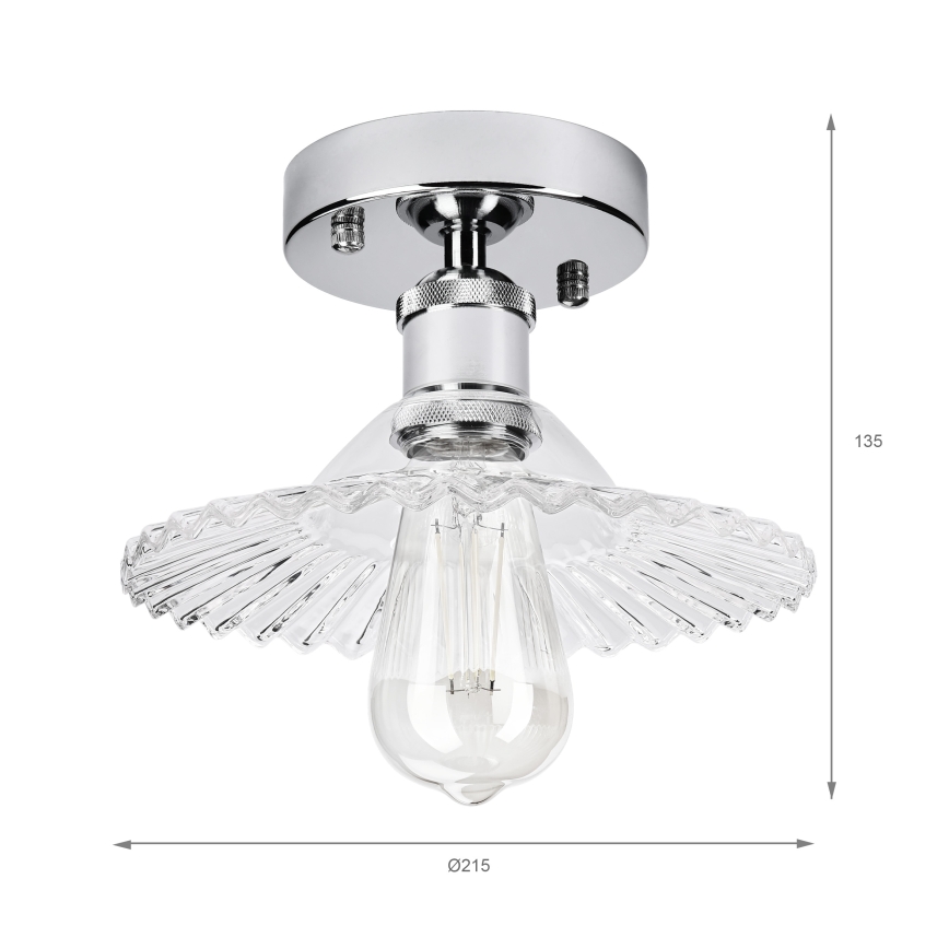 Plafonnier TRISH 1xE27/15W/230V chrome brillant/transparent