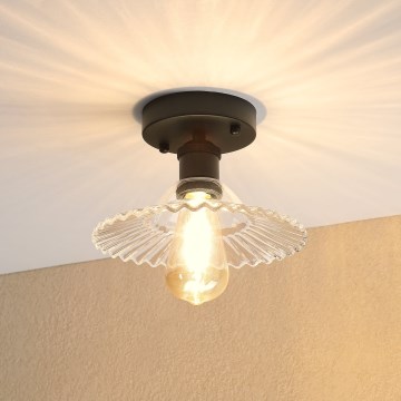 Plafonnier TRISH 1xE27/15W/230V noir/transparent
