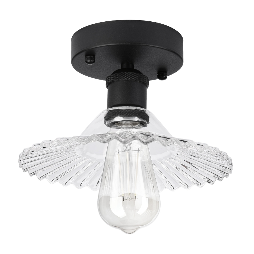 Plafonnier TRISH 1xE27/15W/230V noir/transparent