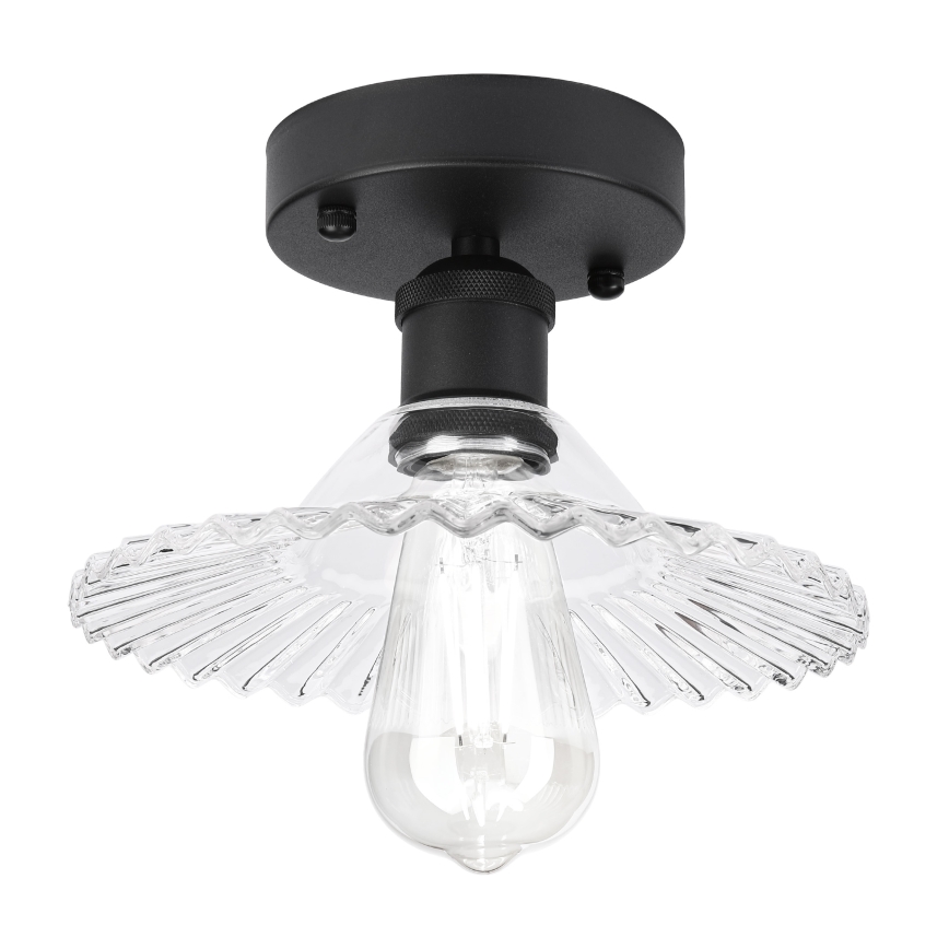 Plafonnier TRISH 1xE27/15W/230V noir/transparent