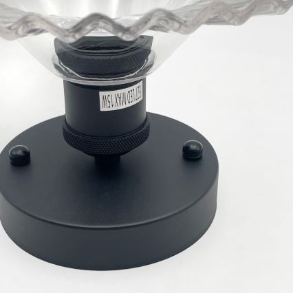 Plafonnier TRISH 1xE27/15W/230V noir/transparent