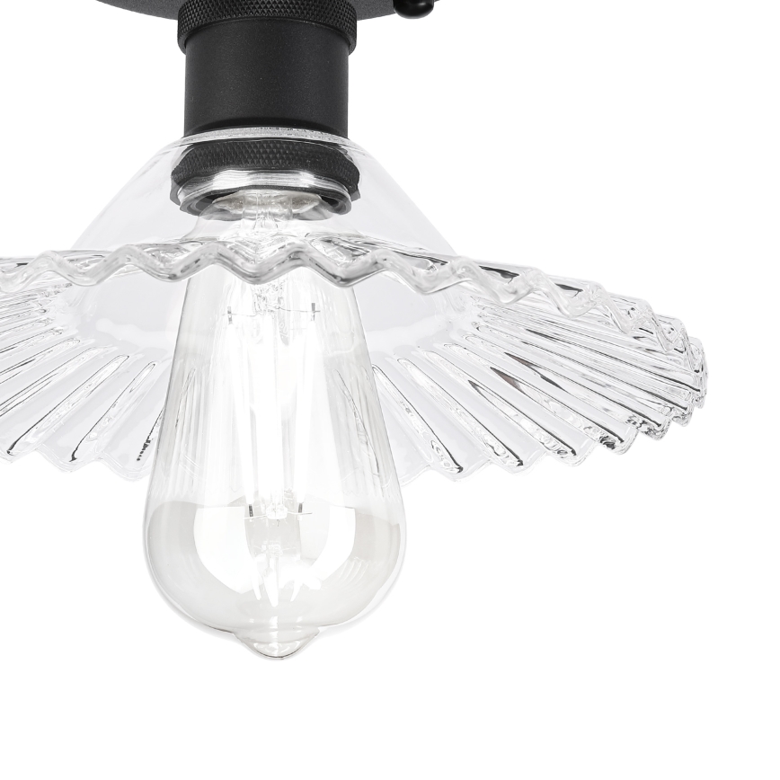 Plafonnier TRISH 1xE27/15W/230V noir/transparent