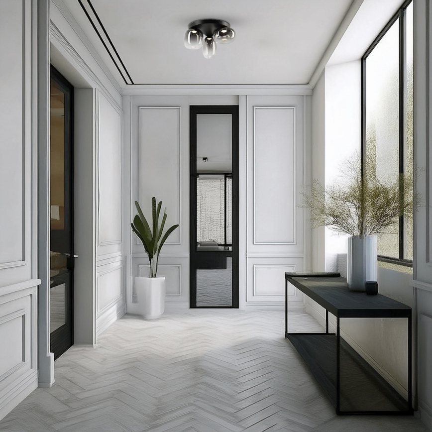 Plafonnier VASO LED/12W/230V d. 42 cm noir/fumé