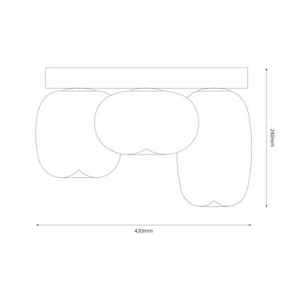 Plafonnier VASO LED/12W/230V d. 42 cm noir/fumé