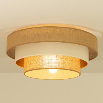Plafonnier WENTA 1xE27/60W/230V Ø 50 cm jute/beige