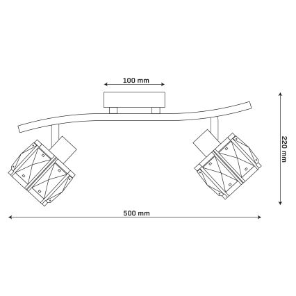 Plafonnier ZAHARA 2xE27/10W/230V noir