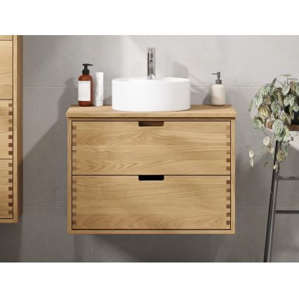 Plan vasque FOREST 80 cm beige/chêne